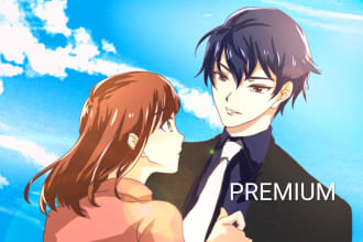draw visual novel cg art or illustration