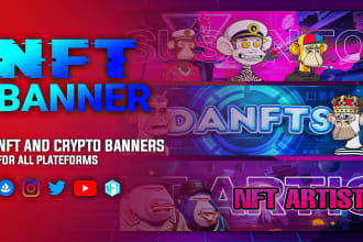 design nft banner and crypto banner for twitter, discord, opensea header