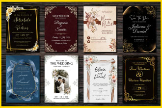design a beautiful wedding invitation, save the date, rsvp cards for you