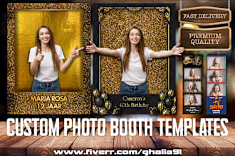 do custom photo booth overlay and photobooth strip template