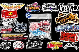 logo design excellent parody, anime, movie, brand, sticker
