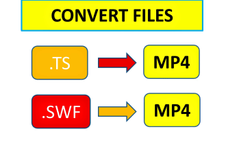 convert ts files, swf adobe flash files into mp4 video