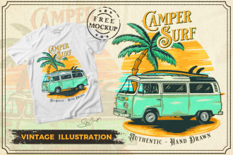 draw vintage retro t shirt or hand drawing illustration for adventure