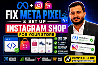 fix meta pixel and set up instagram shop for your store