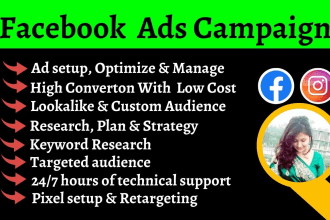 be your facebook ads campaign manager, run fb ads campaign