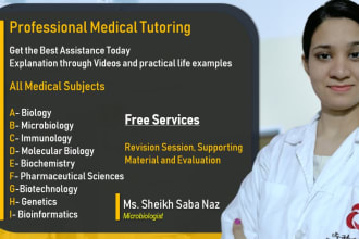 teach any medical subject as a professional microbiologist