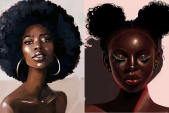 make stunning african american character illustration