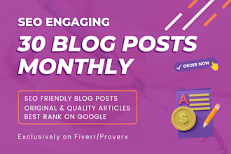 write SEO blog post or bulk articles monthly as your content writer