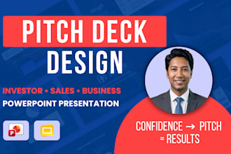 design a powerpoint presentation, sales deck or investor pitch deck