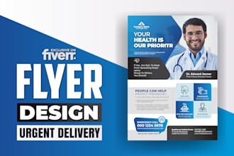 do urgent flyers, one pager, medical, and professional flyers in 08 hours