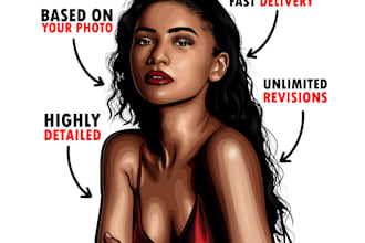 draw realistic detailed illustration from your photo