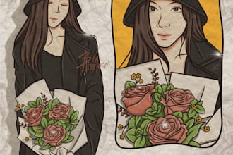 draw your portrait with vintage style