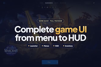 design professional game UI UX, hud, menus and interfaces