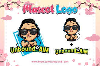 custom mascot and logo design for vtuber , kick or twitch with cute anime style