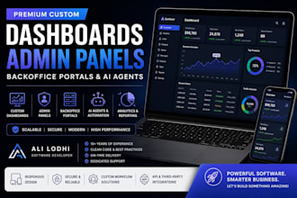 develop custom dashboards, admin panels, backoffice portals or ai agents