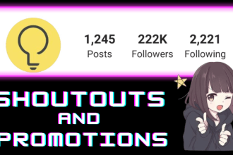 do shoutout promotion on my 222k art and anime instagram page