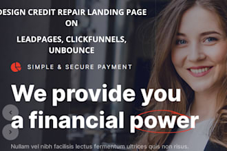 design credit repair landing page on clickfunnels unbounce leadpages