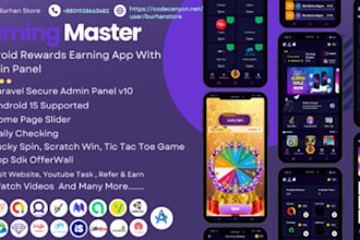 develop a complete reward earning android app with laravel admin panel refer