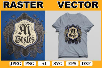 redraw any image to vector t shirt design for you