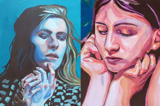 paint a beautiful portait for you with gouache