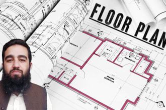 draw autocad 2d floor plan, architectural drawing, and construction drawing