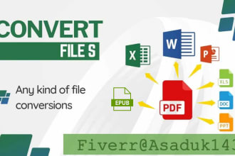 convert files from PDF to epub, kdp, word, mobi etc