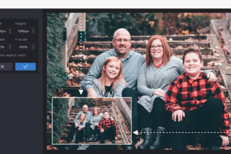 remove image background, crop, resize by editing the picture