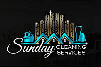 3d professional creative cleaning business logo design