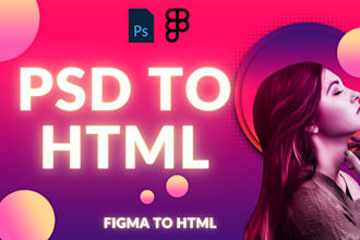 convert figma to HTML,xd, PSD to responsive bootstrap or tailwind website