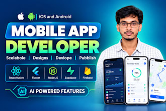 do mobile app development ios android ai app as flutter react native developer