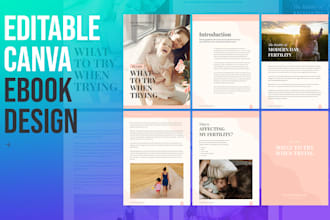 design ebook, pdf, workbook and annual report in canva
