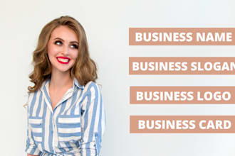 create a catchy business name and slogan or brand name