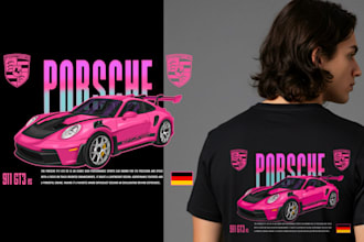 design car illustration automotive for clothing and apparel