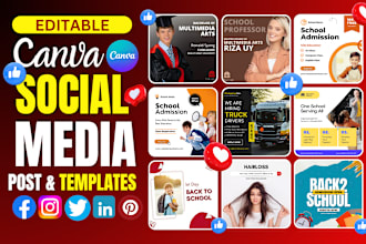 do editable canva templates social media posts graphics social media post design