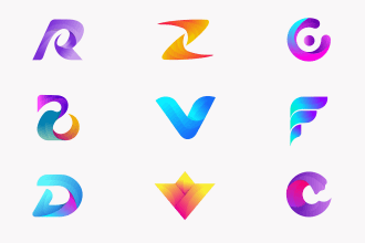 design unique perfect modern and 3d abstract letter logo