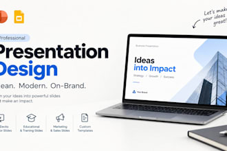 design an investor pitch deck, startup pitch deck and business presentation