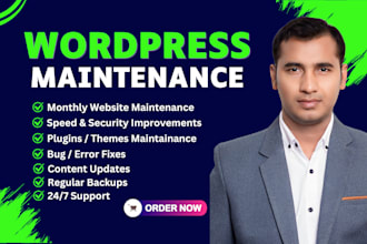 do website management, manager, website maintenance and wordpress support