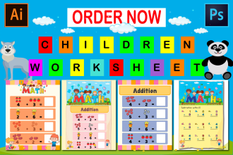 design custom educational worksheets and kids worksheet