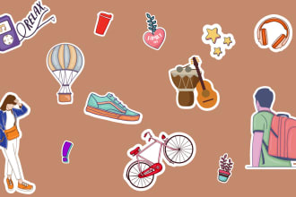 create cute and awesome sticker, patches, and label design sticker