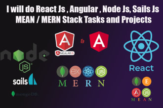 do react js,angular ,node js,sails js mean mern stack projects and tasks