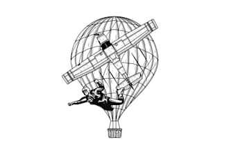 make elegant airplane and hot air balloon logo with source edible file