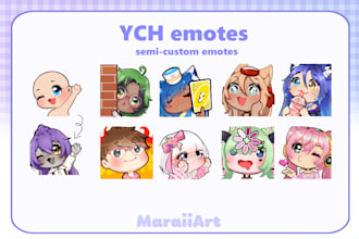 do customizable chibi ych emotes
