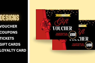 design elegant voucher, birthday, thank you card, and loyalty card