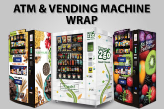 design unique and creative vending machine wrap atm machine wrap