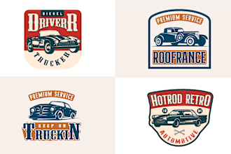 do professional vintage automotive, auto detailing, classic car, logo design