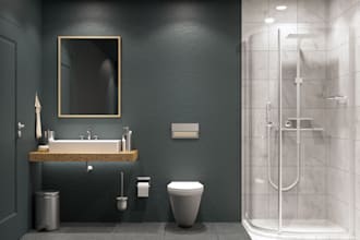 do 3d rendering realistic bathroom