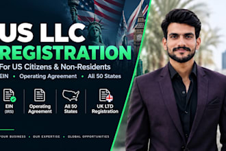 register your US llc with ein for residents and non residents, or UK ltd