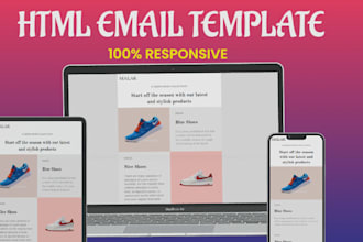 design responsive HTML email template or HTML newsletter template