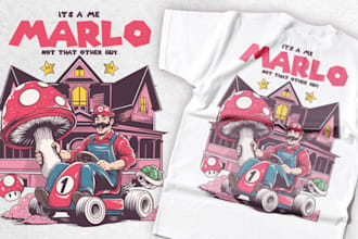 create unique retro vintage t shirt illustration