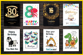 design a funny greeting card, thank you, or birthday cards